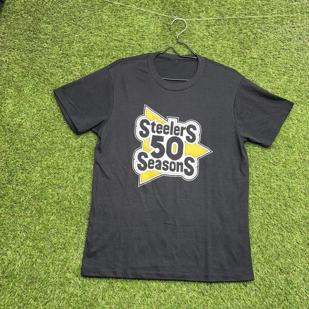 Vintage Pittsburgh Steelers Shirt Mens Medium NFL Garan Single Stitch Sportswear